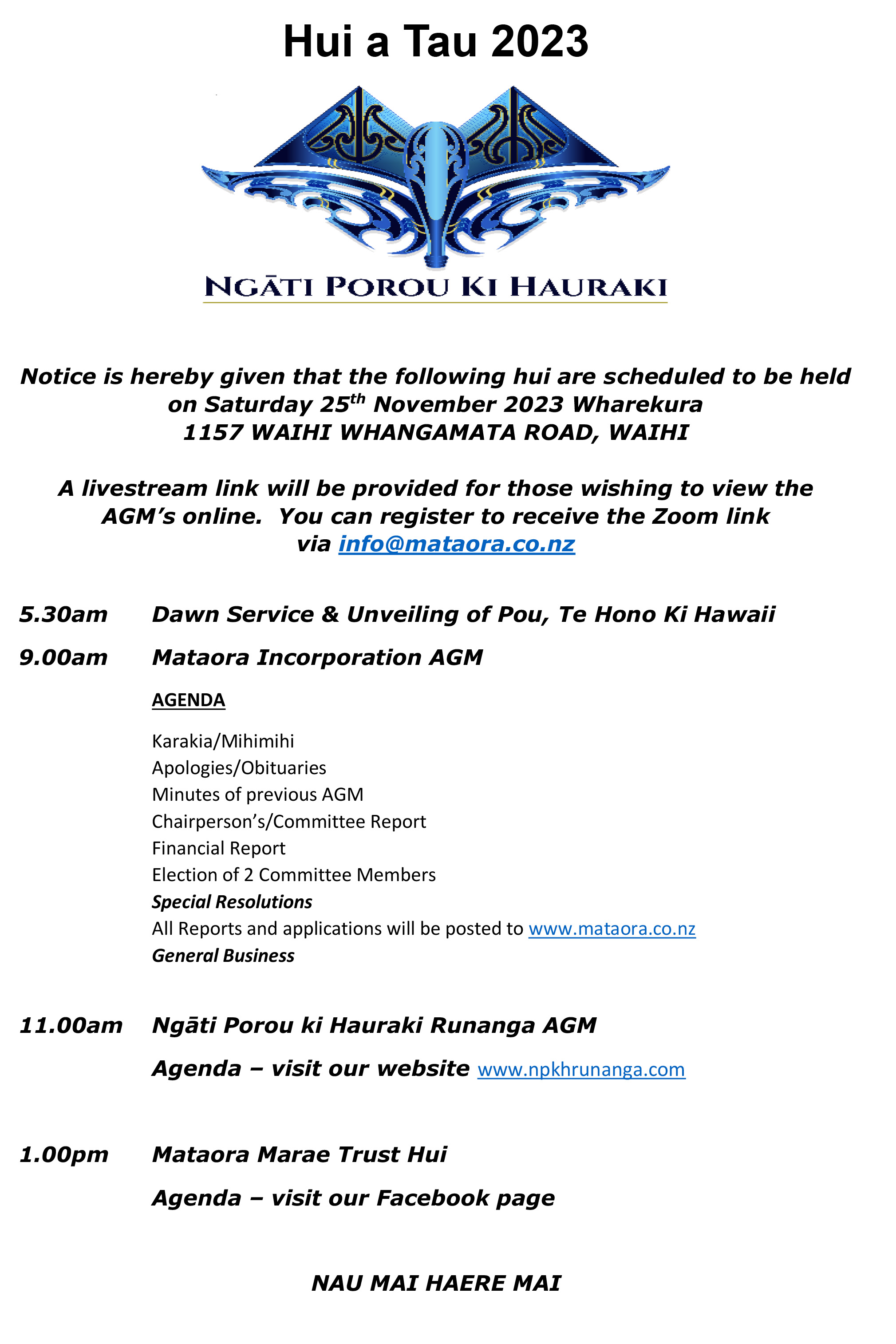 Hui a Tau Advertisement